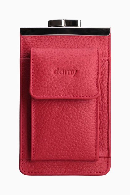 Genuine Leather Unisex Card Holder Pack Cigarette Holder 701 - Red