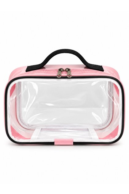 Double-Sided Transparent Makeup Bag – Multi-Purpose Cosmetic Bag with Carrying Handle