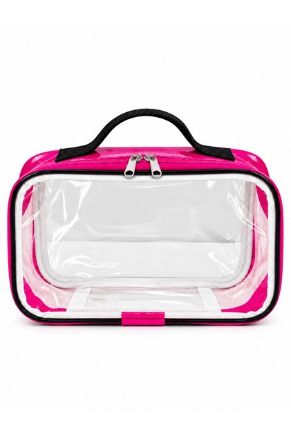 Double-Sided Transparent Makeup Bag – Multi-Purpose Cosmetic Bag with Carrying Handle