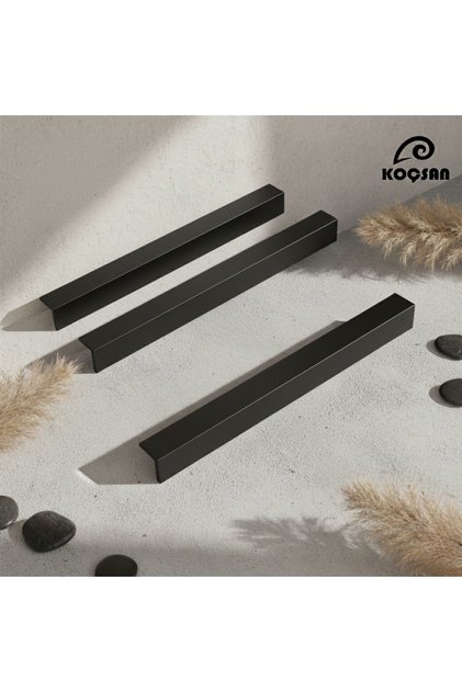Leta Black 224 mm Handle—Luxury Country Kitchen Cabinet and Drawer Handle