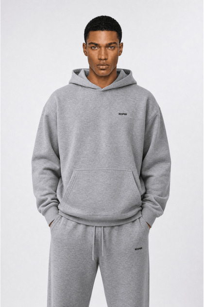 Men's Basic Oversize Hoodie Gray Melange