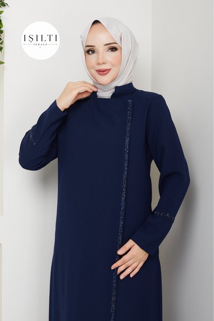 Boydan Taşlı Safir Ferace (Lacivert)