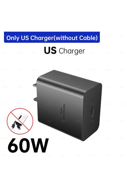 Only US Charger For Samsung S26 Ultra 60W Charger PD Type C Adapter EU Plug Fast Charge For Samsung