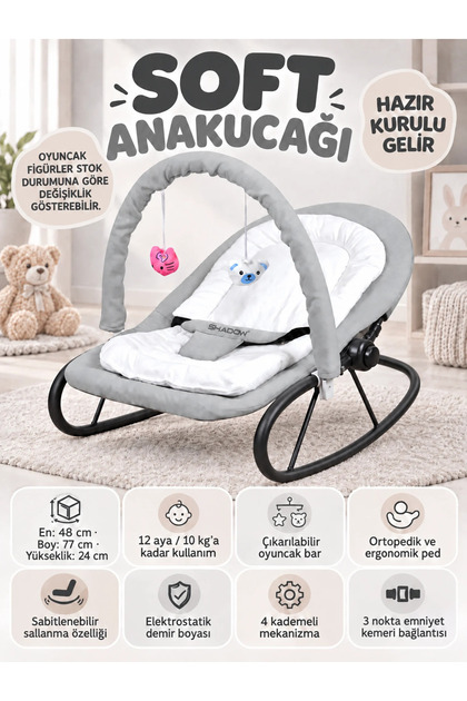 Soft Anakucağı - Hazır Kurulu Gelir- Sallanır - 4 Kademe - Anadizi Sabitlenebilir