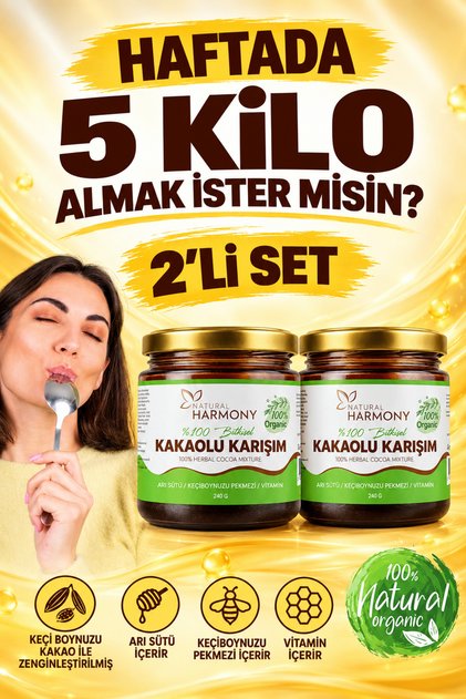 İştah-açıcı1 kilo-aldirici1 Arı sütü bal kakaolu Bitkisel Organik Vitamin Deposu Macun 2’Li Set
