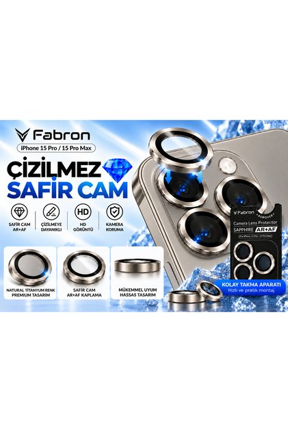 Original Sapphire Lens Compatible with iPhone 15 Pro / iPhone 15 Pro Max Camera Lens Protector Anti-Scratch Sapphire Coating
