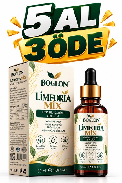 Limforia Lnph Mix Bitkisel Damla & Yoğurt Otu, Bromelain ve Mate Yaprağı İçeren Bitkisel Sıvı Gıda 50 ML