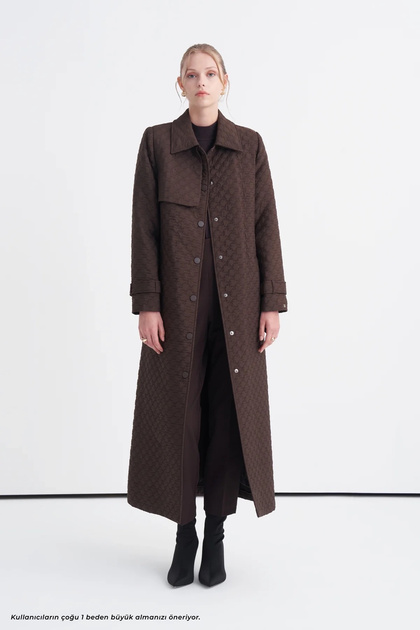 Belted Pocket Cover Long Brown Wear and Go 14008
