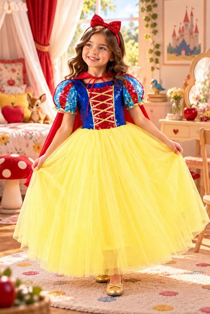 Snow White Children's Party Costume - Colorful and Fun Design