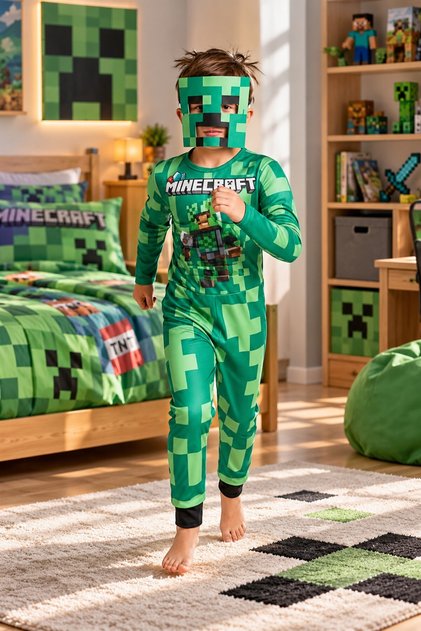 Παιδική Στολή Pixel Muscle Boy – Στολή Χαρακτήρα Green Block