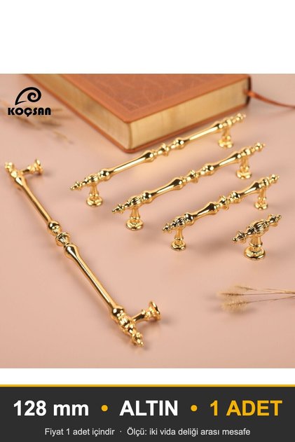 Crescent Gold 128 mm Handle Luxury Country Kitchen Furniture Cabinet Drawer Handle