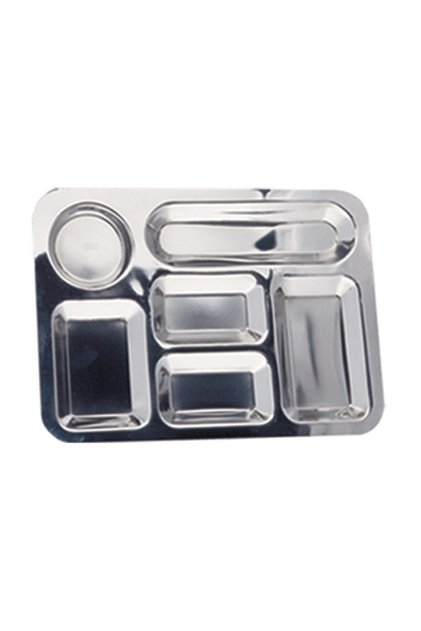Stainless Steel 304 Quality Self-Service Table D'hôte Breakfast Set with Six Compartments 0.6 Mm 27x19.5 Cm