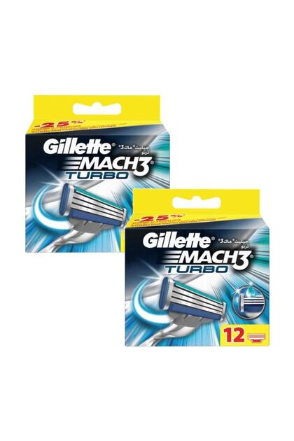 Gillette Mach3 Turbo Yedek Tıraş Bıçağı 12'li 2'li Set - Fiyatı