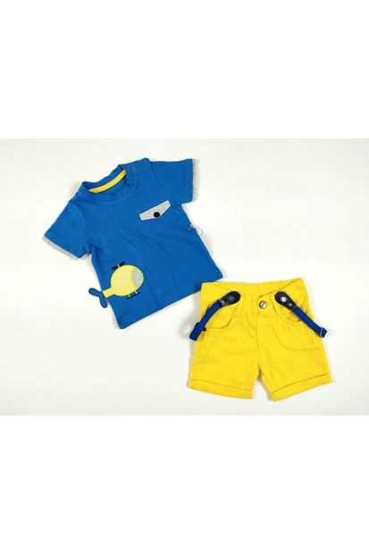 Concept. Erkek Bebek Üçlü Dış Giyim Takımı Salopet Askılı - 1