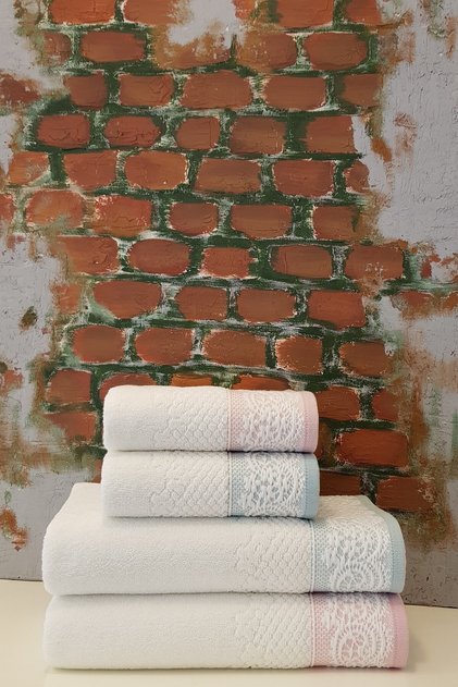 4'lü Banyo Havlu Seti - Pudra Mint