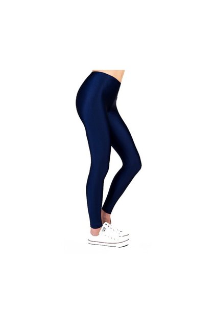 Women's Shiny Disco Navy Blue Tights