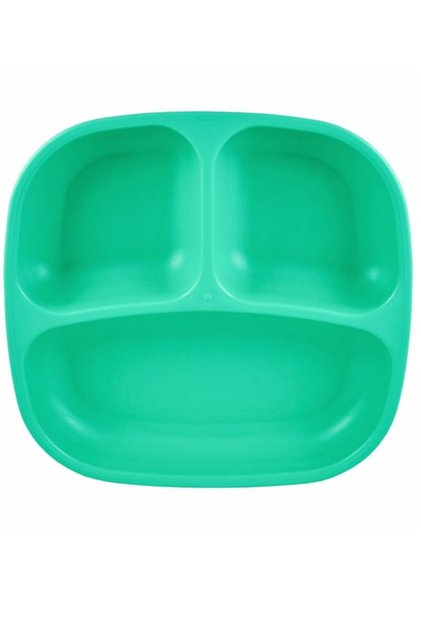 Unisex Baby Green Plate with Compartments - Water Green