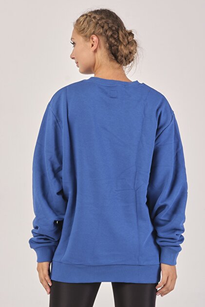 River Island Kadın Mavi Oversize Sweatshirt - 5