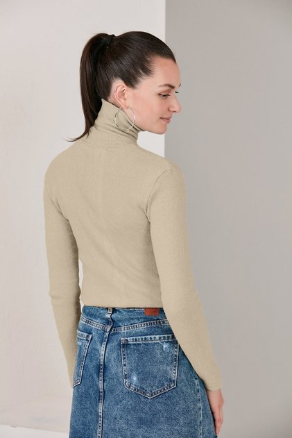 Women's Lycra Turtleneck Knitwear Sweater