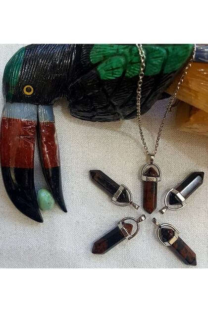 Certified Obsidian Natural Stone Pandula Necklace