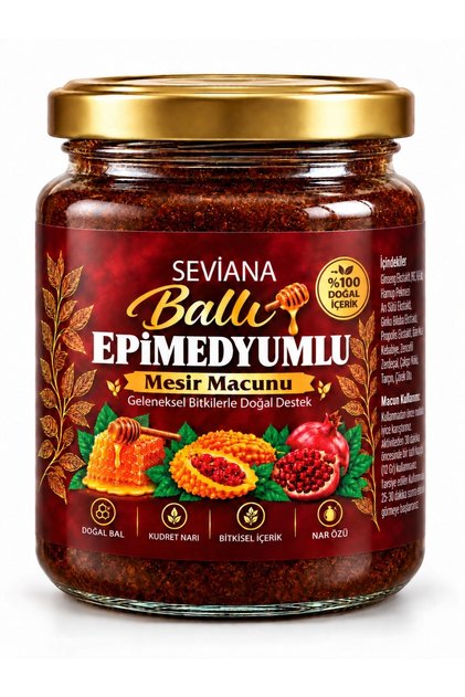 Bal Ginsengli Bitkisel Karışımlı Mesir Epimedyümlü1 Kuvvet Güç Macun 1X240 Gram
