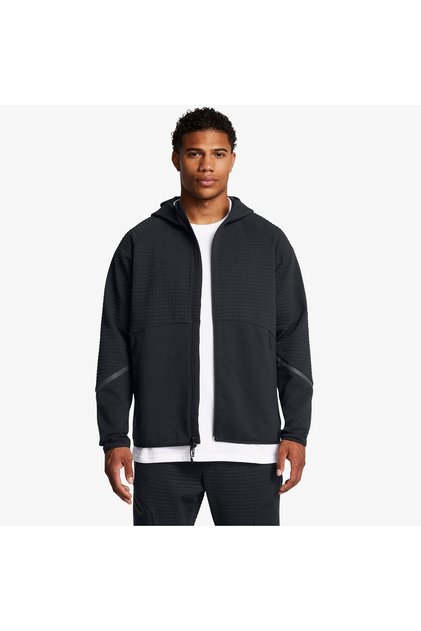 Unstoppable Flc Grid Fz Men's Black Casual Style Tracksuit Top 1386543-001