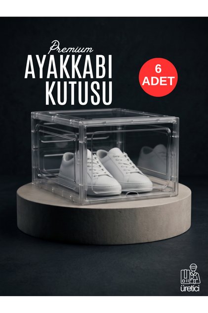 Şeffaf Ayakkabı Kutusu 6'lı Set