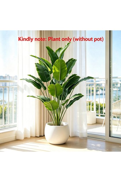 67cm-12 Leaves 67-112cm Large Artificial Plants Bird of Paradise Tree Tropical Fake Banana Leaves Pl