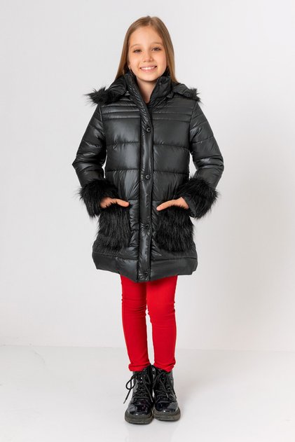 Girl's Black Puffer Jacket