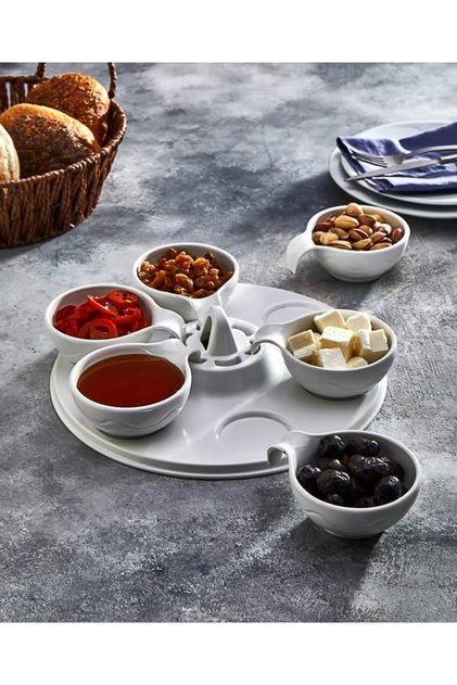 Mimoza 6'lı Lüks Melamin Kahvaltılık Ve Sosluk 7 Parça