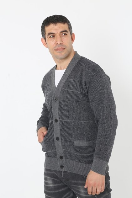 Baba Super Battal Knitwear Buttoned Knitted Cardigan & Sweater