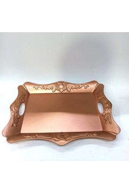44 cm x 35 cm Dekoratif Şık Ekonomik Dikdörtgen Plastik Tepsi