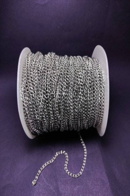 (10 Meters) Silver Color Metal Meter Chain Jewelry Material Chain 06 Mm
