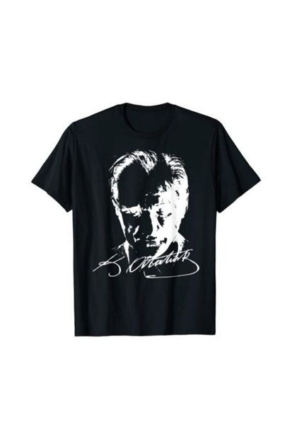 NACAR STORE Unısex Siyah Atatürk Baskılı T-shirt - 1