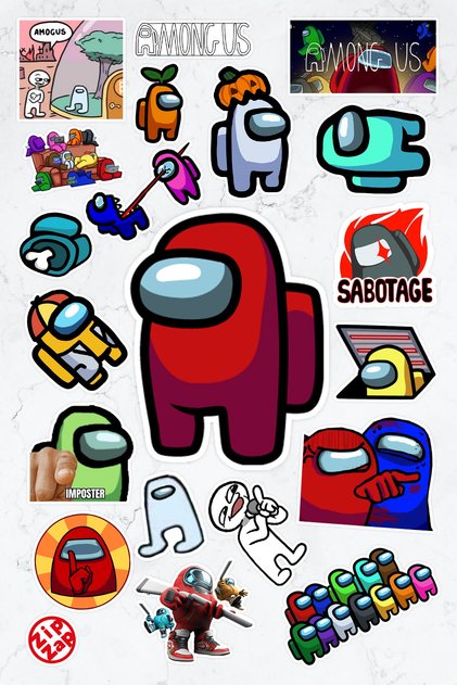 Among Us Video Oyun Sticker Paketi (20 ADET)
