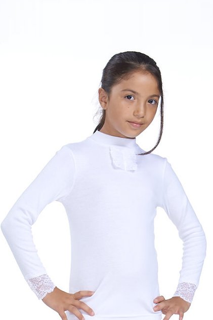 Ribana Dantelli Kız Çocuk T-shırt 7067t