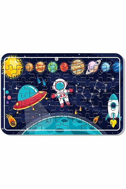 LİPYOS Uzay, Dinazor, Oyun, Hayvanlar 54 Parça Ahşap Puzzle Yapboz