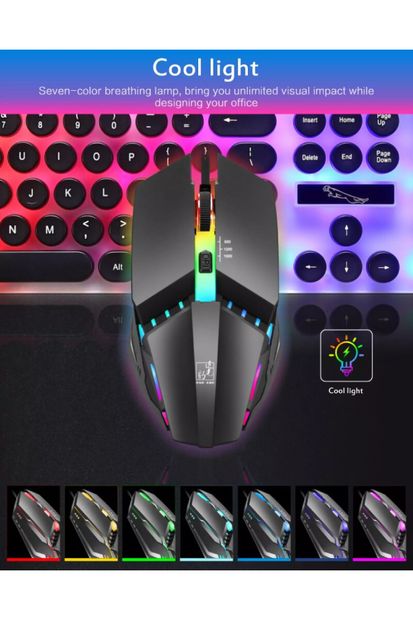 Kamardey Kablolu Profesyonel Işıklı Oyuncu Gaming Mouse 7 Renkli 1600 Dpi - 2