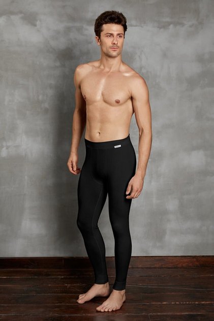 Men's Black Thermal Bottom Underwear Tights