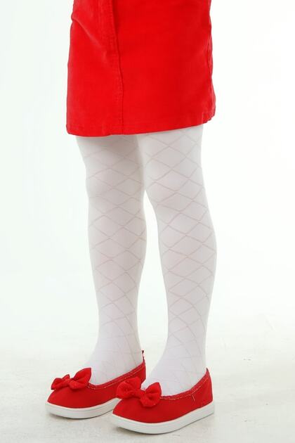Children's Pantyhose with Diamond Pattern