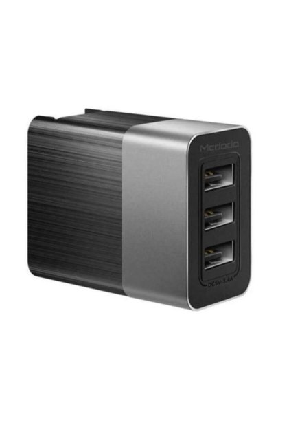 Πολύπριζο Ταξιδίου CH-5341, 3.4A, 3 Θύρες USB, βύσμα ΕΕ/ΗΒ (Μαύρο)
