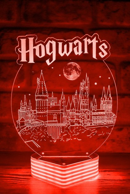 3d Harry Potter Hogwarts Hediyesi 3 Boyutlu Led Lamba