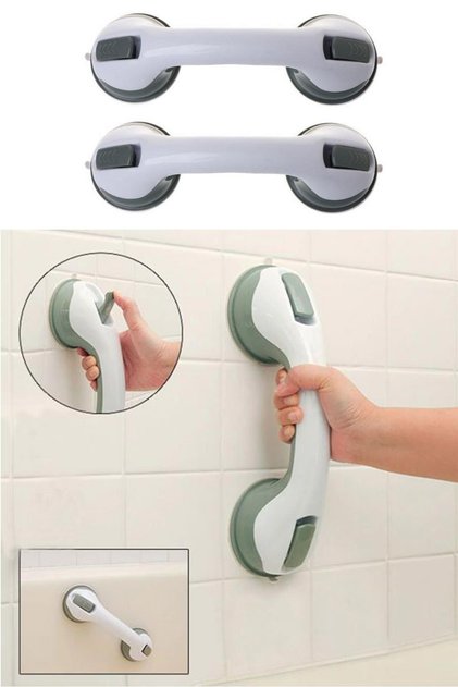 2 Adet Düşme Ve Kayma Önleyici Banyo Tuvalet Vantuzlu Kilitli Tutacak
