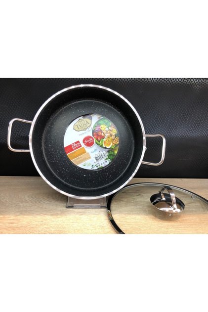 26 No Metal Kulplu Granit Basık Tencere (pilav Ve Karnıyarık Tenceresi )