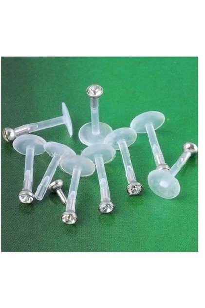 Bioplast Alerji Yapmayan Şeffaf Tek Taş Piercing