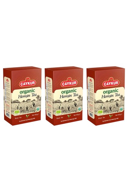 Organic Hemşin Black Bulk Tea 400 Gr - Cardboard Box - 3 Pieces