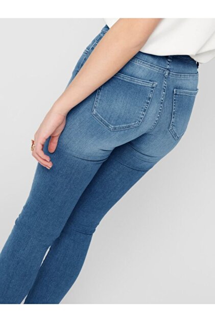 Only Shape Regular Skınny Mavi Taşlama Jeans - 2