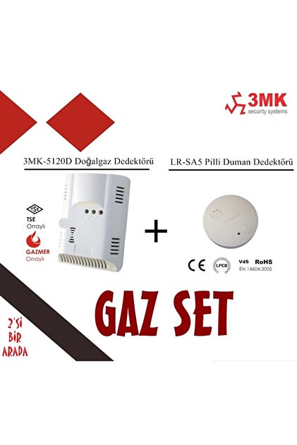 LOREX 3mk-gaz2 Gaz Dedektörü Set 2 (doğalgaz Pilli Duman Dedektörü) - 1