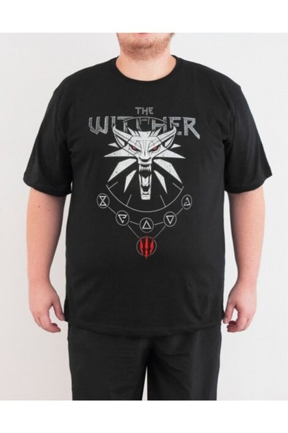 - Witcher 4XL Large Size Black Men's T-Shirt T-Shirt