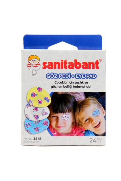 Çocuk Göz Kapama Bandı Hipoallerjenik Yapışkanlı Oval Göz Pedi 24 Adet
